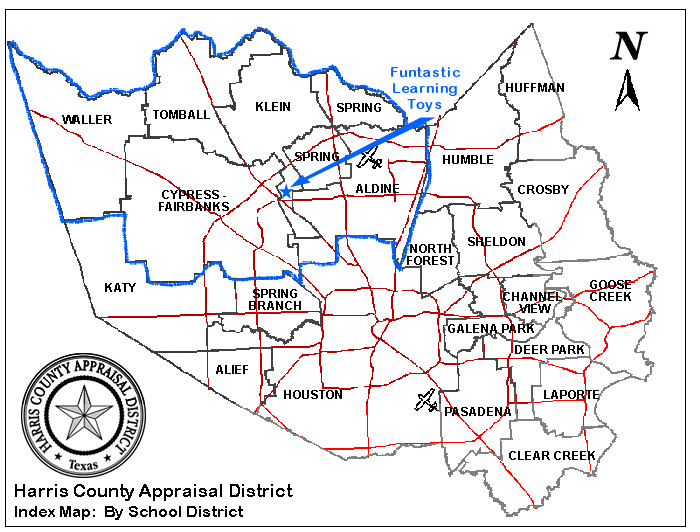 Map of School Districts which Funtastic Learning Toys is a Vendor